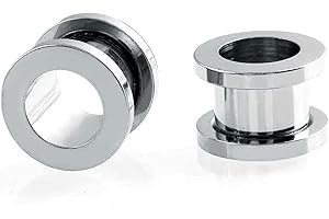 Aeici 2 Pièce Ear Expander, Boucle D Oreille Homme Ecarteur Ecarteur Tunnel Acier Inoxydable 1.6-30mm Argent Cerceau Ecarteur D Oreilles