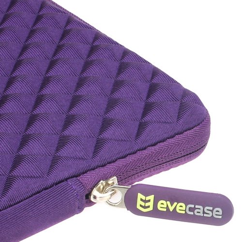 Laptophülle | Evecase Universal Neopren Anti-Schock Laptop Schutzhülle mit Rautenmuster / Diamant-Muster Schaumpolsterung für 11.6 – 12.5 Zoll Laptops Tablets Macbooks Notebooks Chromebook – Lila - 4
