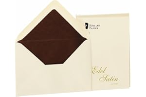 Rössler Papier 2031838004 - Edel Satin - Pack d'enveloppes 20/C6 avec doublure en soie, ivoire