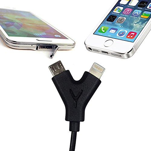 COM-PAD 2x USB auf Lightning und Micro-USB Kabel 2x120cm schwarz - 6