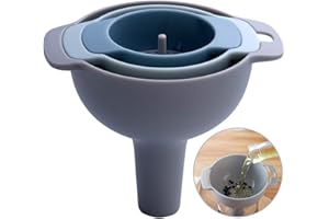 Entonoir Alimentaire, Entonnoir Cuisine, Entonnoir Plastique, Entonnoir Confiture, avec Filtre, Entonnoir en Plastique Alimentaire 4 en 1 Entonnoirs 4 Pièces