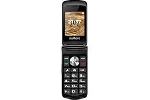 MP MYPHONE My-Phone Waltz teléfono móvil para Personas Mayores, Pantalla 2,4", teléfono móvil Plegable, Teclas Grandes, batería de 800mAh de Larga duración, Dual-SIM, con Cargador y cámara, Negro