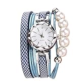 Damen Uhr Mumuj Elegante Bunt Mädchen Analog Quarz Strass Eule Verstellbares Uhr Mädchen Luxus Klassik Lässige Armbanduhren Festliche Geschenk Uhr (Band breite: 0.7' / Länge: 15.8', Blue)