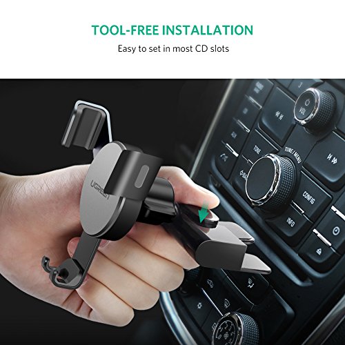 UGREEN Supporto GravitÃ  Auto Universale per CD Slot, Porta Cellulare per Dispositivi 4.7â€™â€™ a 6â€™â€™ Come iPhone X/ 8/ 8 Plus, Samsung Galaxy S9/ S9 Plus/ S8/ S8 Plus, Huawei P20/P20 Lite/Mate 10, LG V30/G6, etc.