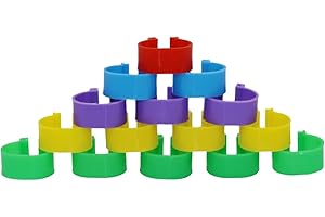 BELIEVEWANG 100 pcs Bandes de poulet Bandes de poulet 20mm Bagues de volaille de poulet 5 couleurs Pigeon oies Quail Bague de transport