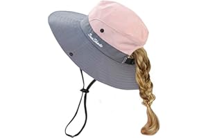 SS_SELLER Kinder Faltbarer Sonnenhut Fischerhut Sommerhut UV Schutz Wanderhut Gartenhut Wasserdicht Outdoor Buschhut mit Verstellbare Kinnband