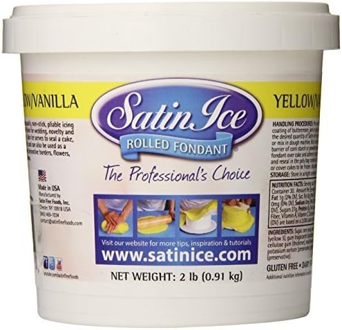 Satin Ice Rolled Fondant - Yellow - Vanilla,2 lb by SATIN FINE FOODS