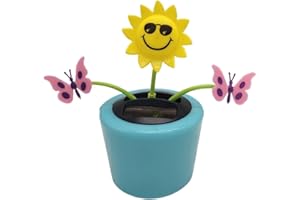 TXUOLIN Cute Solar Dancing Flowers Swinging Sunflower Insect Flip Flap Flowers Eco-Friendly Solar Power Bobblehead Dancing Flowers for Car Home Decoration Solar Power Kits