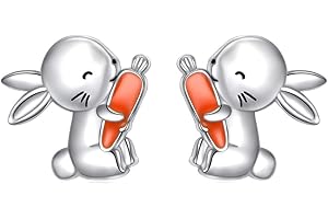 FLYOW 925 Sterling Silber Tier Ohrstecker Hypoallergen Panda/Axolotl/Hase/Frosch/Delfin/Schweinchen/Pfote/Igel/Pinguin/Schildkröte/Für Damen Mädchen