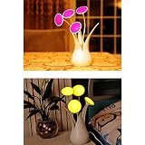 MagiDeal Acryl Vase Design USB LED Nachtlicht Nachttischlampen Schreibtisch Lampe Licht Stimmungslicht für Schlafzimmer Kinderzimmer Tisch Deko – Lila - 3