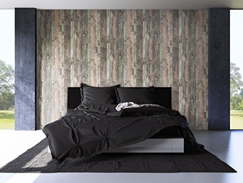 Holz MustertapeteVliestapete Braun Beige Edel , schöne edle Tapete im Holzwand Design , moderne 3D Optik für Wohnzimmer, Schlafzimmer oder Küche inkl. Newroom Tapezier Ratgeber mit super Tipps! - 6