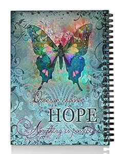 DI-Kraft Handcrafted Hard Cover Unruled Paper Wiro Bound Printed Journal Diary Notebooks for Girls and Boys Spiral Wire Binding Memo Notepads Diary Notebooks Planner (160 Pages, A5)