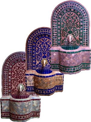 Marokkanischer orientalischer ORIGINAL Mosaik Gartenbrunnen Brunnen Mosaikbrunnen Zimmerbrunnen inklusive Pumpe Alba Grün, 85cm - 5