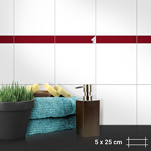 Wandkings Fliesenaufkleber - 5 x 25 cm, 20 Stück für Fliesen in Badezimmer, Küche & mehr