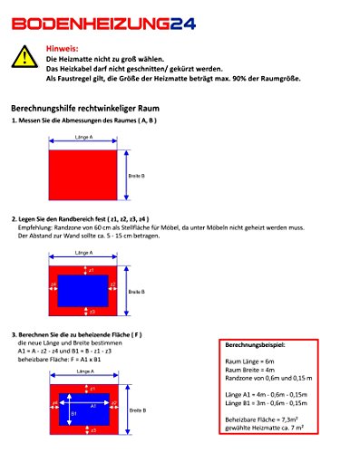 Premium elektrisches Heizmatten Set NZ-160 plus / 2,5 m² / 0,5 m x 5 m - 6