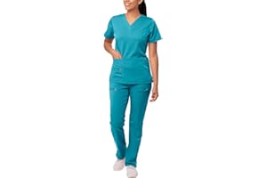 ADAR UNIFORMS Adar Pro Breakthrough Plus Scrub Set for Women - Enhanced V-Neck Top & Multi Pocket Pants