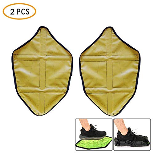 CWeep Covers Automatic Shoe Covers, 1 Pair Hands Free Step in Shock Shoe Covers Waterproof Boot Cover to Protect Floor (Yellow)