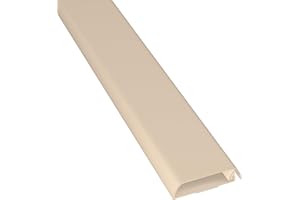 D-Line Canalina, Copricavi per parete, Cavo TV ordinato, Verniciabile, Autoadesivo, Design monopezzo incernierato - 1 x 60 mm (P) x 15 mm (A) per 40cm (L) - Magnolia