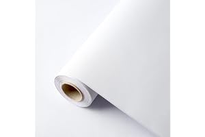 TAHAVICE White Contact Paper 40x300cm Peel and Stick Wallpaper, Matte Waterproof Wall Paper Self-Adhesive and Removable Decorative Contact Paper for Living room, Kitchen