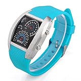 Emeco Coole Speedometer Led Armbanduhr Aviation in Tacho-Optik SPE13 (TÜRKIS BLAU)