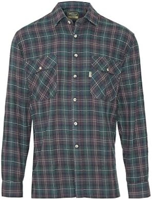 Mens Kilbeggan Luxury 100% Cotton Tartan Country Check Lumberjack Work Shirt (M - 40" Chest, Green)