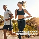 Teorder Laufgürtel Running Fitness Belt für Joggen,Outdoor Trekking,Sport Hüfttasche für iPhone 6/6s/7 Plus/Samsung Galaxy Handy, Lauftasche/Gürteltasche/Wasserdichte Fitness Gürtel / WaistPack Bauchtasche / Lauf und Sports Gürtel mit Hüfttasche / Laufen Handytasche, für Damen/Herren, mit reißverschluss,Reflektierenden Streifen,Built-in zwei Tasche(Schwarz) - 