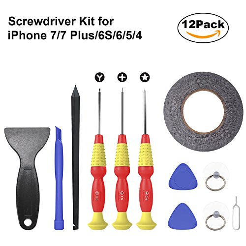 Preisvergleich Produktbild Xlhama Professional Reparaturwerkzeugsatz mit magnetischen Schraubendreher Werkzeuge Set öffnende Pry Tool Set für iPhone 4 / 4S / 5 / 5C / 5S / 6 / 6 Plus / 6 / 6S Plus / 7 / 7 Plus / Samsung Galaxy 6 / S5 / S4 / S3 / Sony