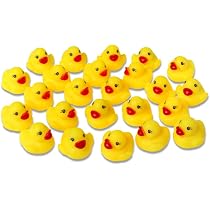 SULOLI 12pcs Petit Canard de Noël Caoutchouc Canard Mignon Flottant Jouet de Bain Jouet de Divertissement Aquatique