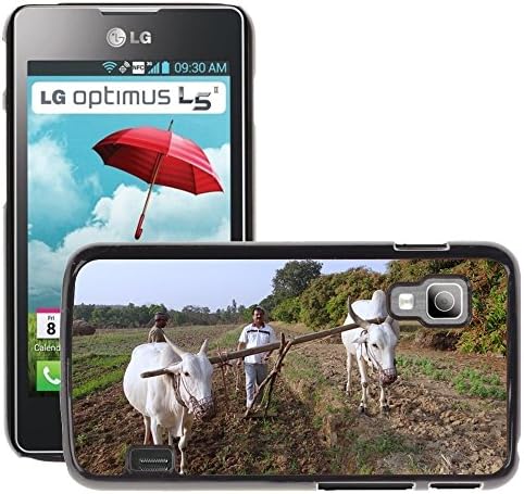 Super Stellar Slim PC Hard Case Cover Skin Armor Shell Protection // M00126092 Ox-Plough Tiller Ox Plough Farmer // LG Optimus L5 II Dual E455 / E460
