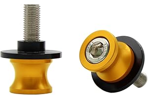 MZ-STORE 2pcs Nottolini M10*1,25 Universale Forcellone Appoggi per DUKE 125 200 390/ RC 125 200 390/ Z750 Z1000 Ninja 250R 650R/ ZX6R ZX10R ZX12R/ ZX600 ZX1000/ FZR 400 1990 FZR (Oro)