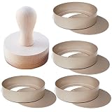 Propósitos múltiples. El juego de moldes de aluminio plus con el tamper de tarta de madera es ideal para formar tartas de aspecto profesional, mini tartas, mini quiches y galletas de forma rápida y sencilla