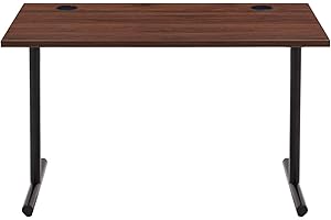 Amazon Basics Rettangolare Montaggio semplice Scrivania per computer da ufficio, Noce con struttura nera, 120 x 60 x 73,6 cm (In precedenza marchio Movian)