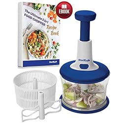 Hachoir 3 en 1 par StarBlue - Robot de cuisine tout-en-un pour vous aider à hacher, Trancher, Mélanger, Broyer, Moudre, Sécher avec 50 Recettes GRATUITES eBook