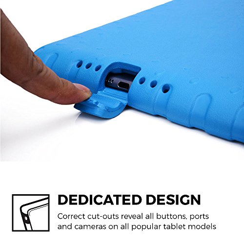 iPad Air 2 hülle fur kinder, COOPER DYNAMO Beanspruchbare, strapazeirfähige, robuste, gepolsterte Hartschalenhülle mit integriertem Griff, Standfunktion & durchsichtigem Displaysschutz (Blau) - 4