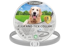 YOTANGO Collares Antiparasitario para Perros, Collar Antiparasitario Perros, Ajustable Impermeable Collar Antipulgas Perros 8 Meses de Protección Natural-para Perros Cachorros Grandes-Grigio