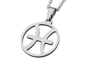 ZENSE - Collana zodiaco Pesci da uomo ZP0245, diametro 2 cm, con catena