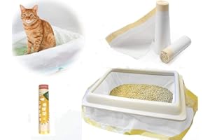 Manfâ 2 emballages de sacs (14 sacs) pour bac à litière pour chat, 8 sacs à poubelle (Medium 915 x 457 mm) en cadeau. …