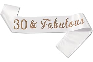 JEKUGOT 30th Birthday Sash 30th Birthday Decorations for Women Birthday Sash for Women 30th Sash for Birthday Party, White