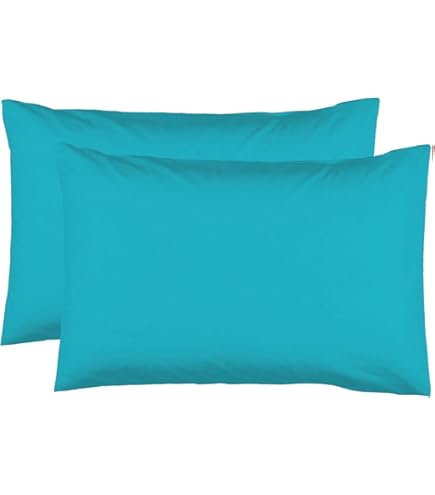 2 Federe 50x70 Cm In Cotone 57 Fili - Blu Turchese, Morbide E Traspiranti - Foto 9