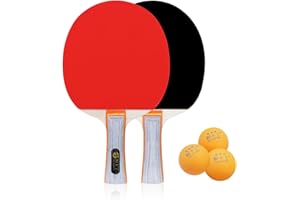BLLREMIPSUR Ping Pong Paddles Set - Portable Table Tennis Racket Set With 2 Bats, 3 Balls for Beginners Indoor Outdoor