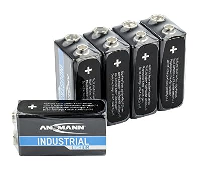 ANSMANN Pile Industrielle au Lithium - 9V Batterie E-Block/6F22 - Pack de 5