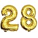 Produktbild DekoRex® 28 als Folienballon Luftballon Zahlenballon Jahrestag Geburtstag in Gold 80cm hoch