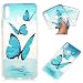 Produktbild Huawei Honor 8X Handyhülle Huawei Honor 8X Hülle Case Silikon Transparent Tasche Cover Durchsichtige Schutzhülle Handytasche Softcase Schale Handycover Rückhülle Skin Blauer Schmetterling