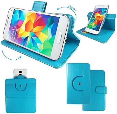 Synthetic Leather Smartphone Book Cover Wallet Case With Card Holder For BLU Grand M2 - Turquoise 2
