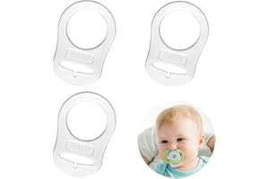 Jinpojun Pulsante di Silicone Anello,3 Pezzi Anello Adattatore per Ciuccio,Adattatore per Clip Supporto Porta Ciuccio,Ciuccio Clip Adattatore Adatto Alla Maggior Parte dei Succhietti per Bambini