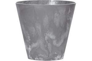 PROSPERPLAST Pot à Fleurs 12L TUBUS BETON EFFECT 300x300x280 mm, Marengo