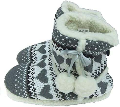 Warm Boot Slippers Pretty Heart Design for Women