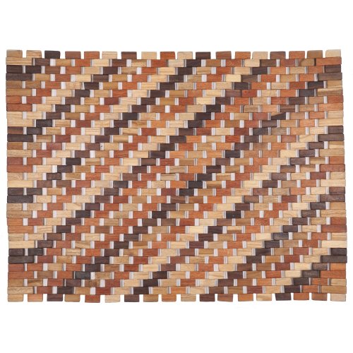 Entryways - Felpudo Roosevelt Natural Exotic Alfombrilla de Madera de Caucho, 18 x 30 cm