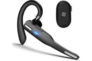 NK Trådlösa Hörlurar Wireless Bluetooth Headset 5.0 - Handsfree Headset, mikrofon, Clear Voice Pickup-teknik, 100 mAh batteri; mycket lätt, bärväska medföljer - iPhone & Android