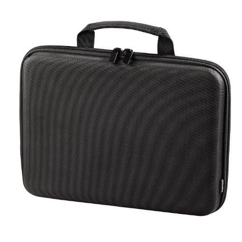 Hama Hardcase Laptoptasche mit Organizerstruktur und Befestigungsband, Netbooktasche bis 26cm (10,2 Zoll) schwarz